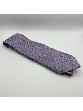 Stafford Performance Mens Purple Geometric Silk Tie Made In China